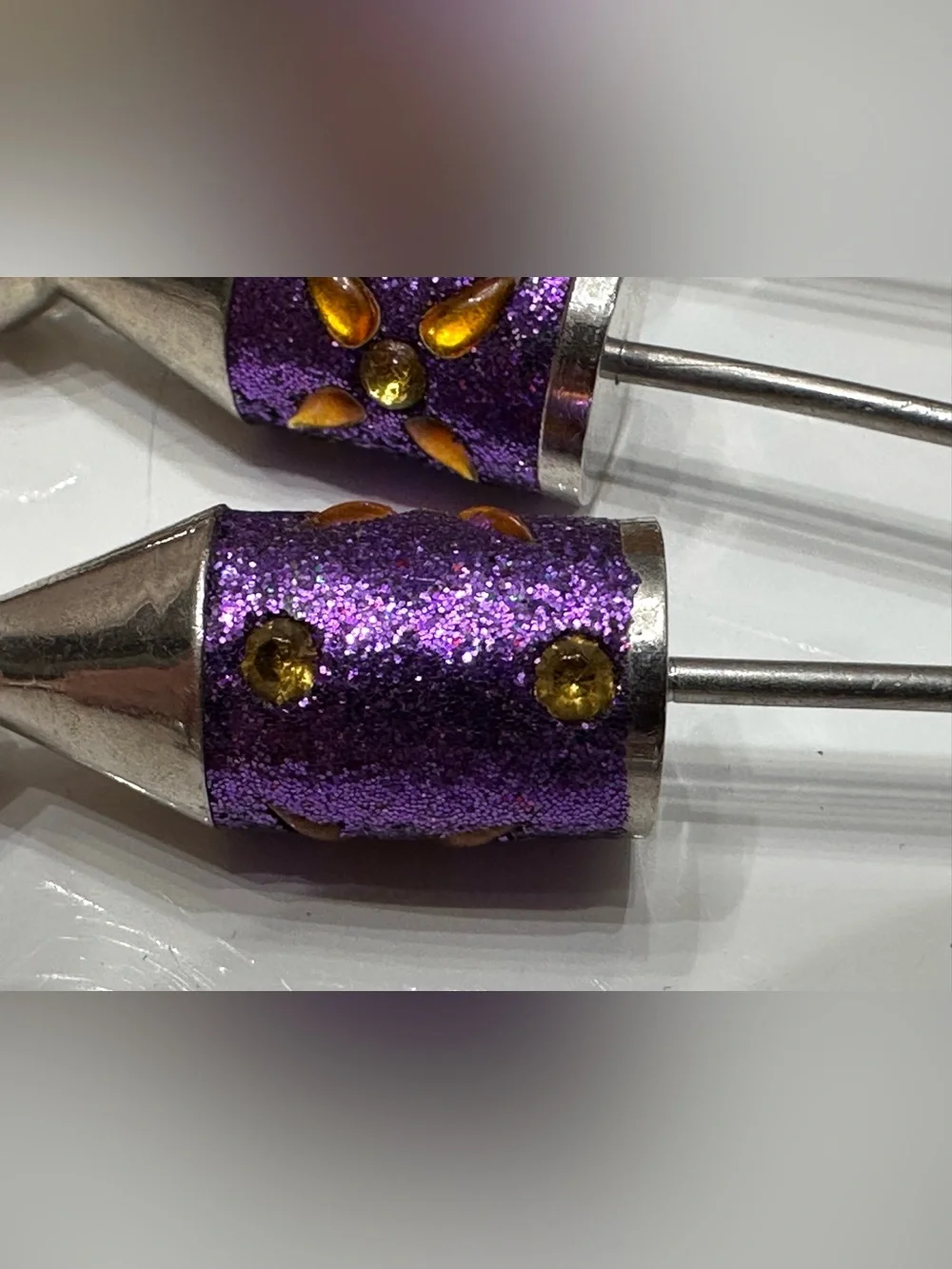 Pier 1 Holiday Glitter Jeweled Hors D’oeuvre Picks Set of 8 (No Holder)
